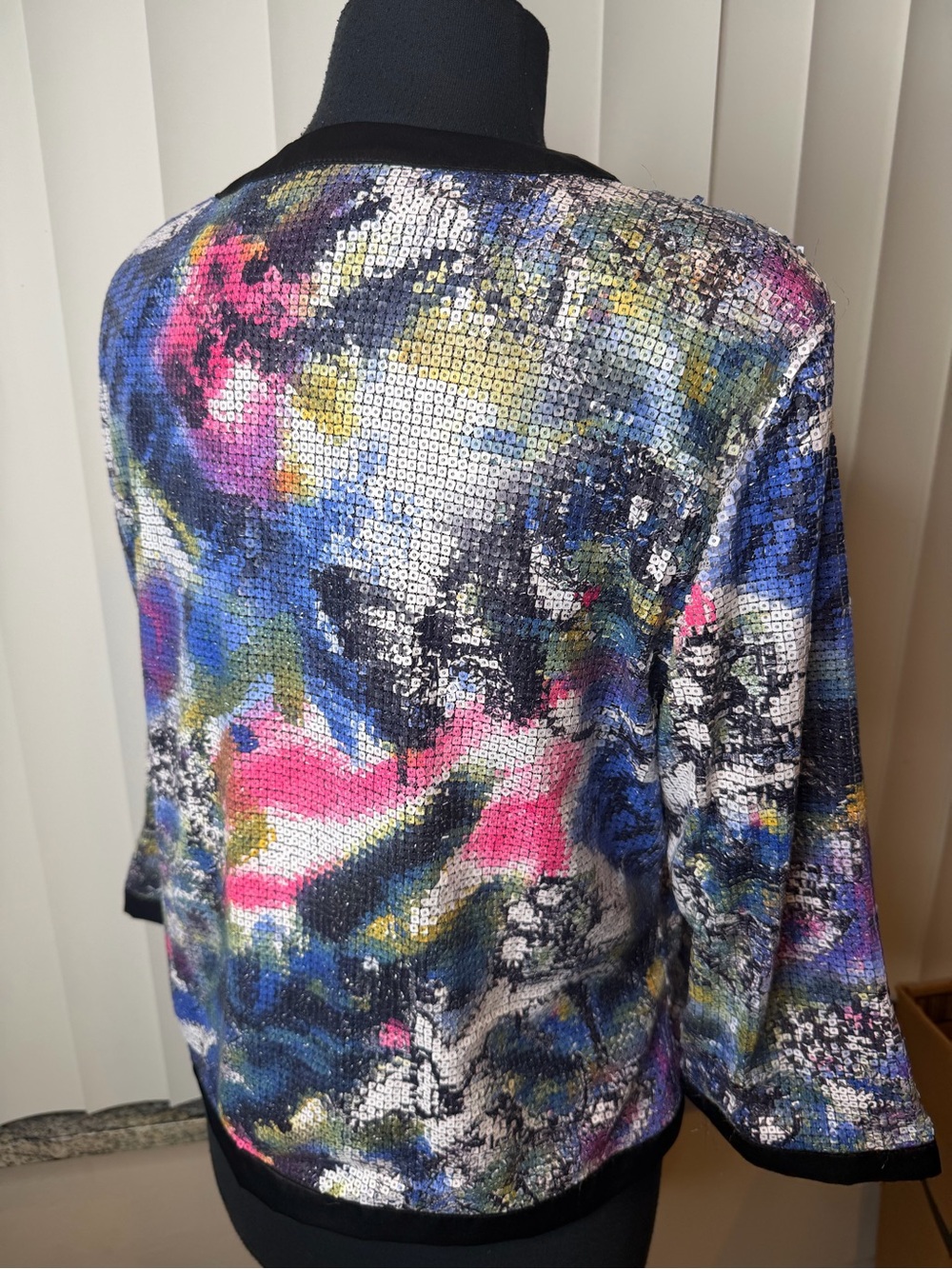 Michael Simon multicolored sequin full-zip jacket blazer Size XL - Picture 7 of 11